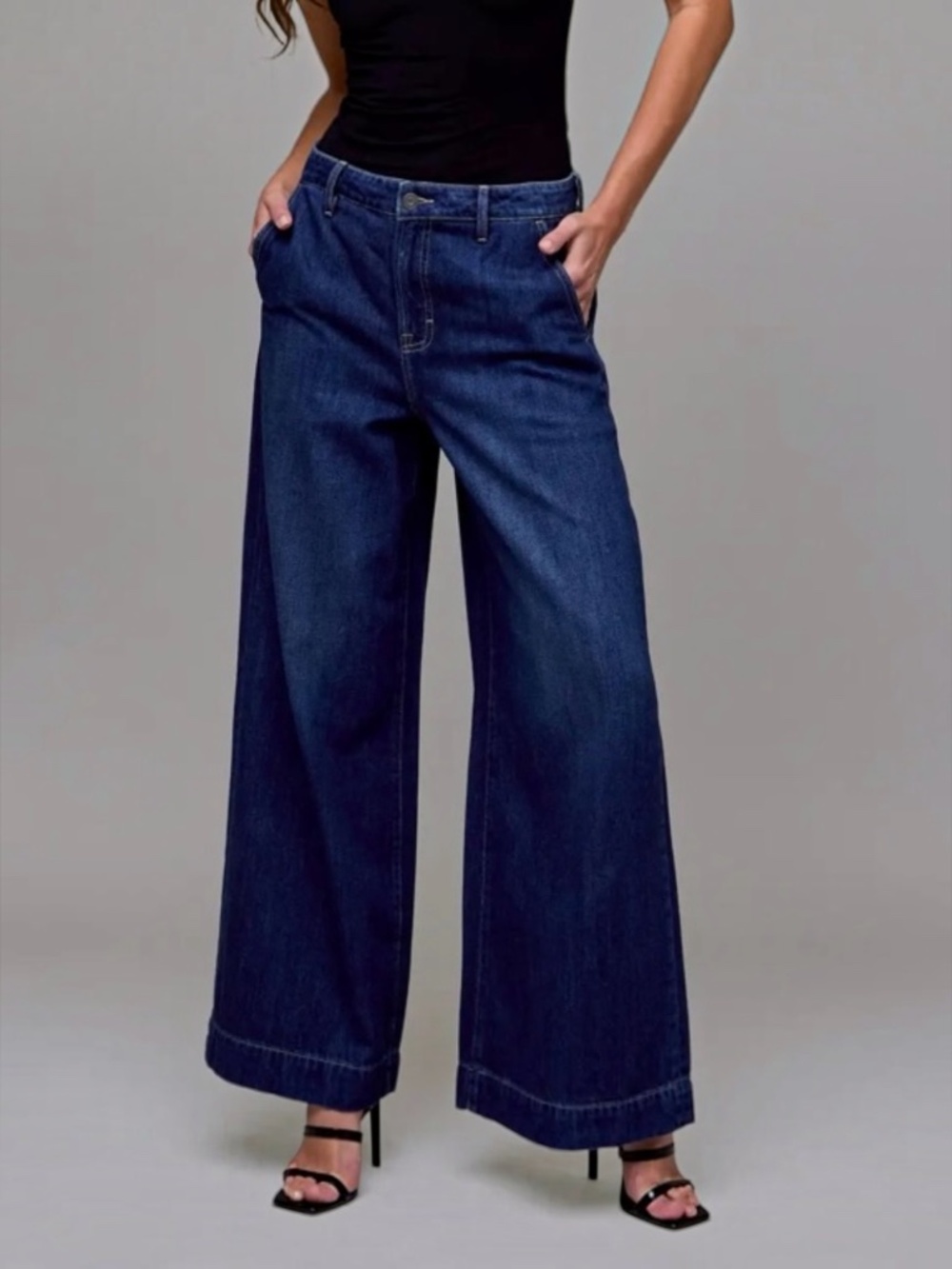 Hidden Jeans Nori Dark Wash High Rise Super Wide Leg